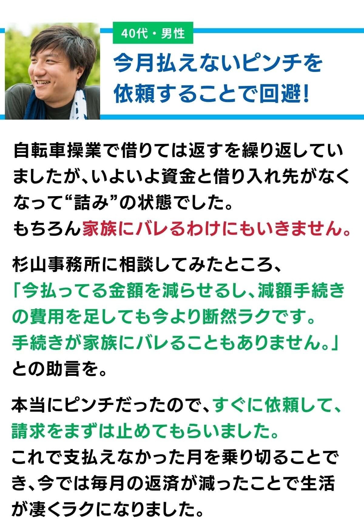任意整理の解決した事例